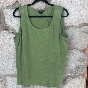 Citron Santa Monica Silk Linen Green Top